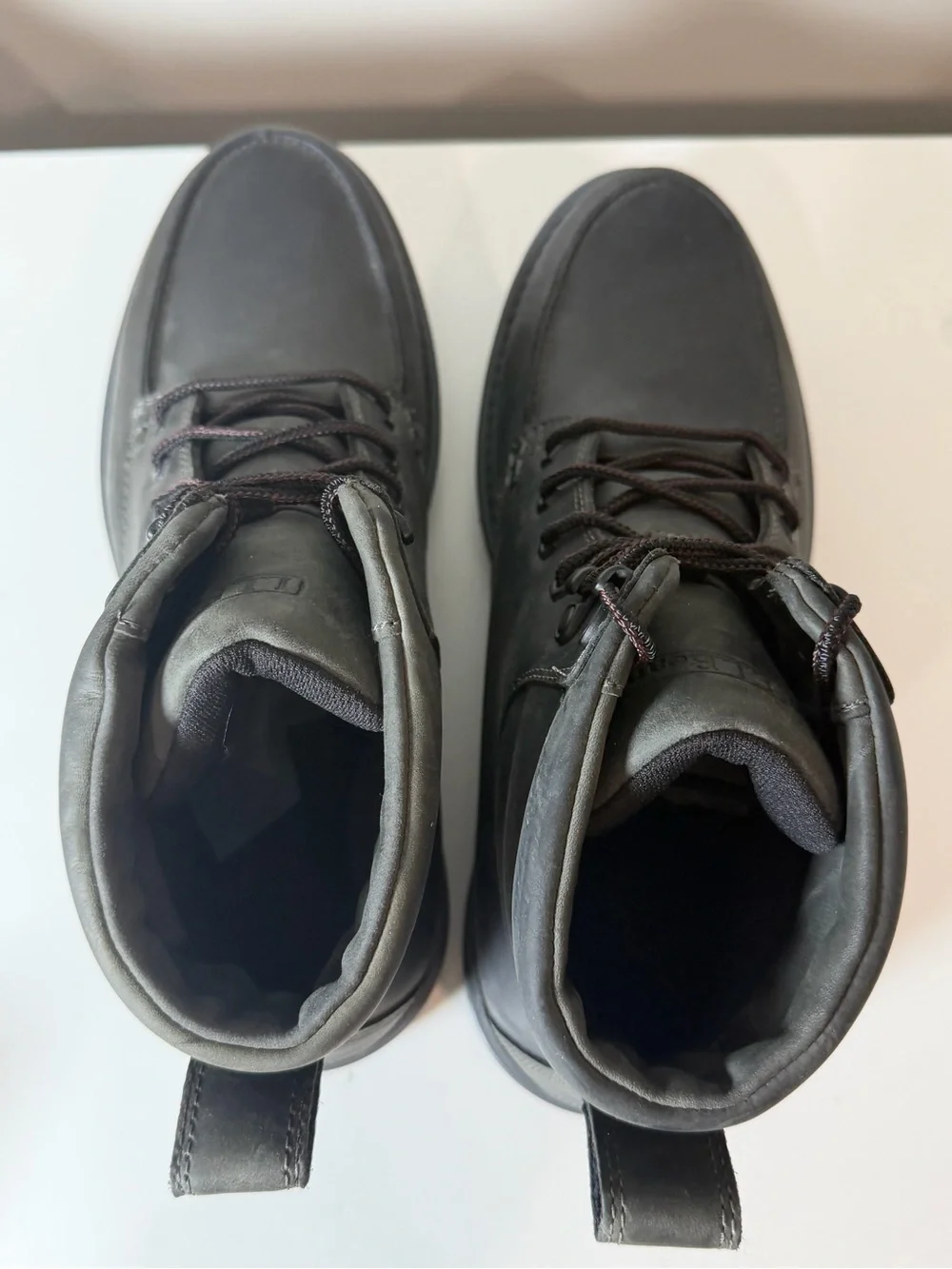L.L. Bean Size 11 Men's Stonington Moc Toe Black Leather Lace-Up Ankle Boots